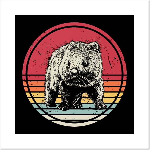 Wombat Retro Vintage Wall Art by Visual Vibes